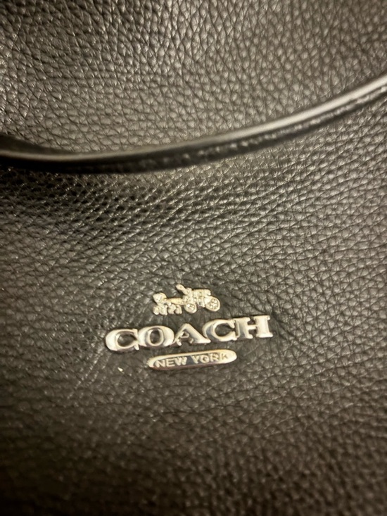 Coach Black Pebbled Leather Shoulder Bag with Silver Hardware - Picture 4 of 11